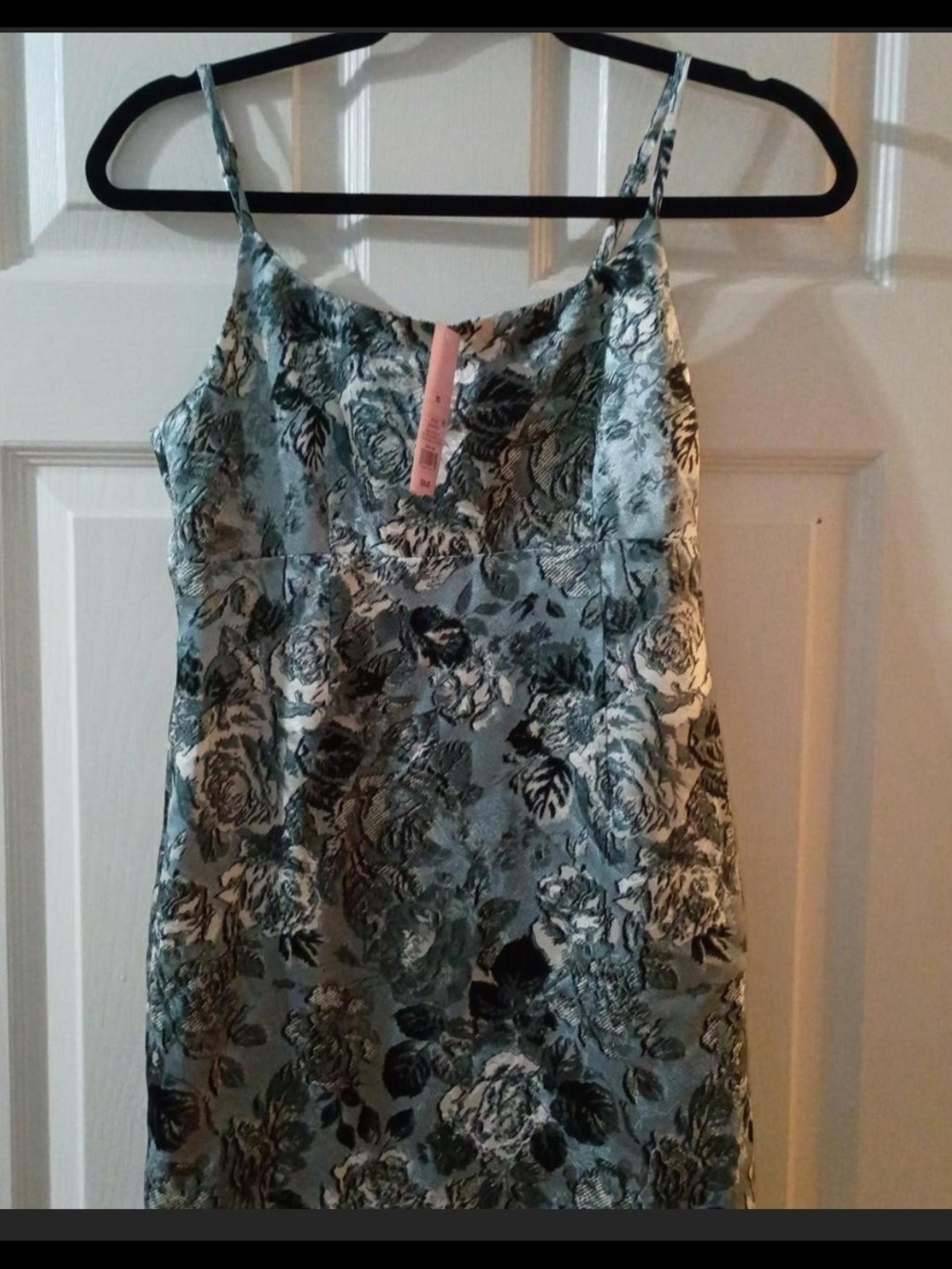 wild fable Floral Jacquard Slip Dress in Light Blue and Black